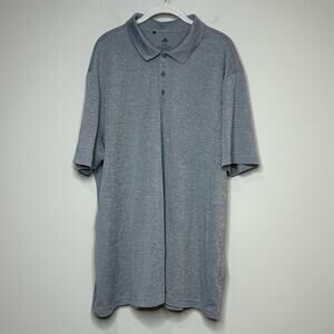 Adidas Gray Performance Polo Shirt Size 2XL PrimeGreen Golf Short Sleeves